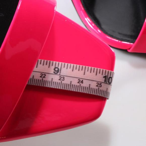 39 HH Vernice Fluo Neon Highlighter Pink Classic Heels Sandals D093 - Picture 11 of 12